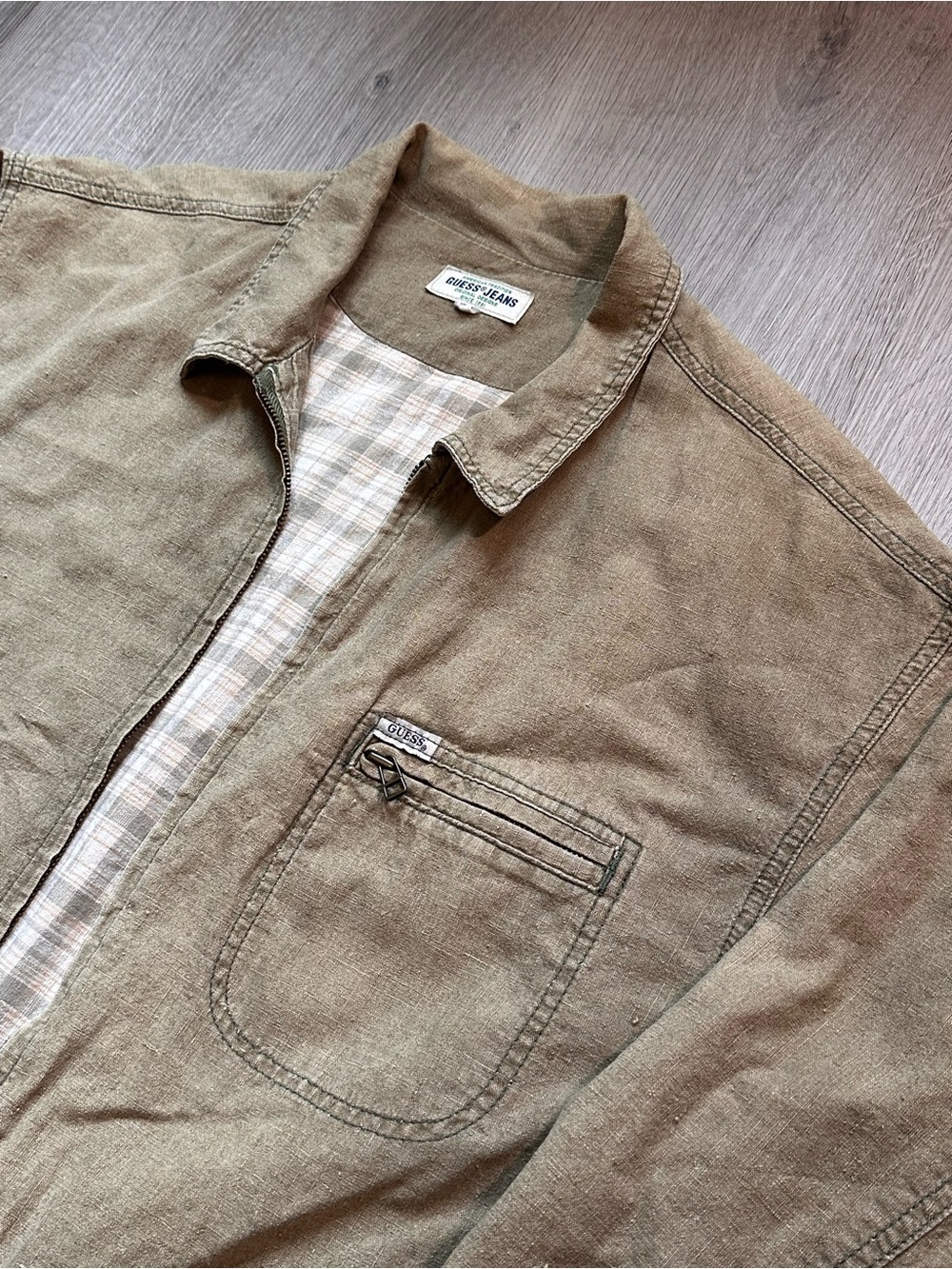 Vintage Guess Lightweight Jacket in Olive Brown
